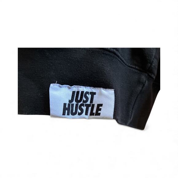 Just Hustle Unisex Pullover Hoodie Sweatshirt Black Size XL - Picture 5 of 7